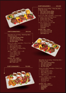 Menu SteakHouse The Fan